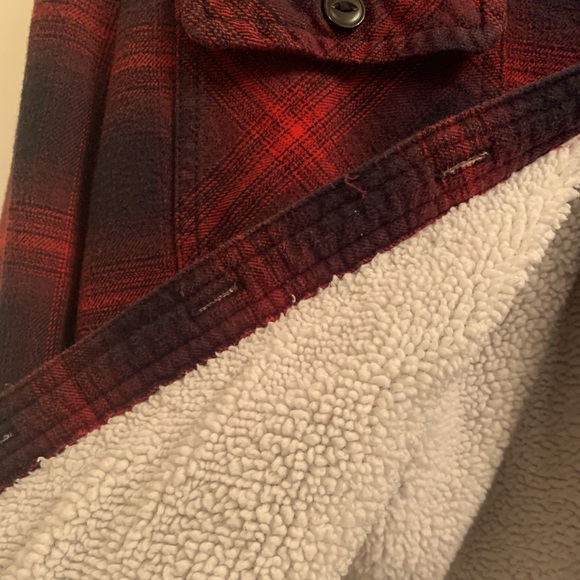 Black & Red Flannel Button Down Jacket - Picture 2 of 3